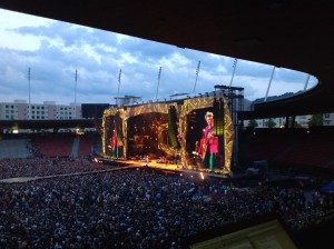 Rolling-Stones-Gitarrist Keith Richards in voller Aktion. 